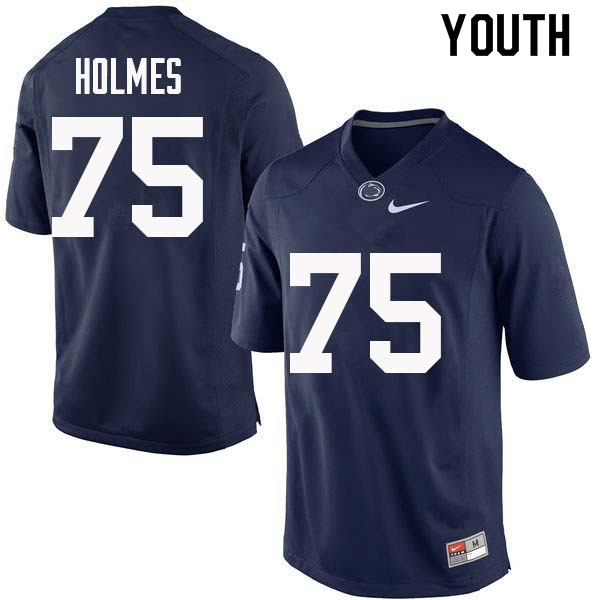 NCAA Nike Youth Penn State Nittany Lions Deslin Holmes #75 College Football Authentic Navy Stitched Jersey NFP0598VG